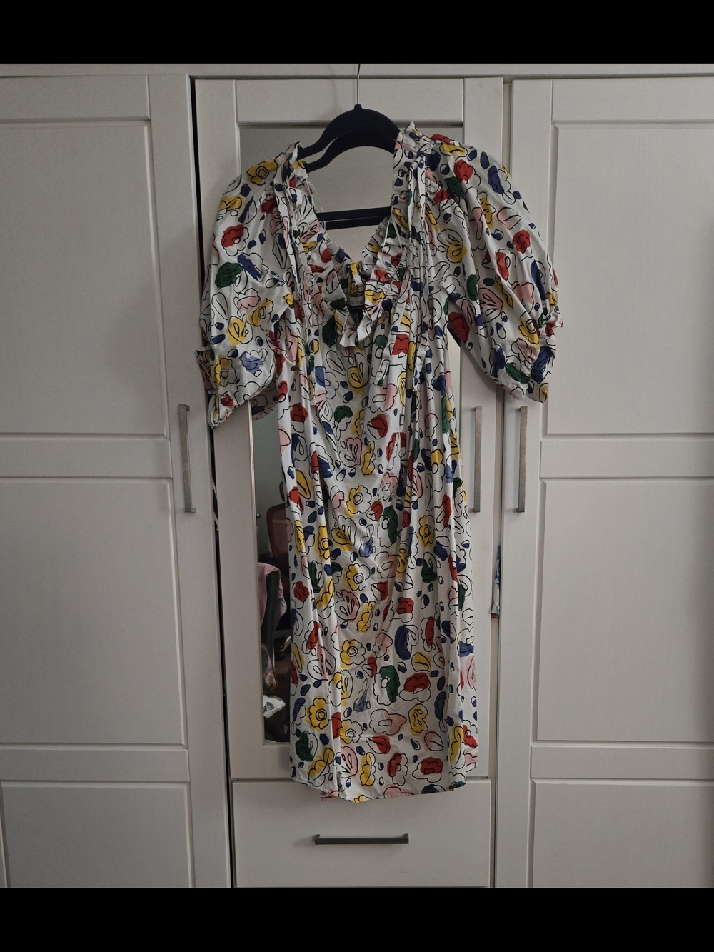 Eloquii White Floral Midi Dress with Multicolor Print